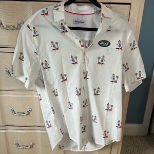 Tommy Bahama X New York Jets White Button Down Shirt